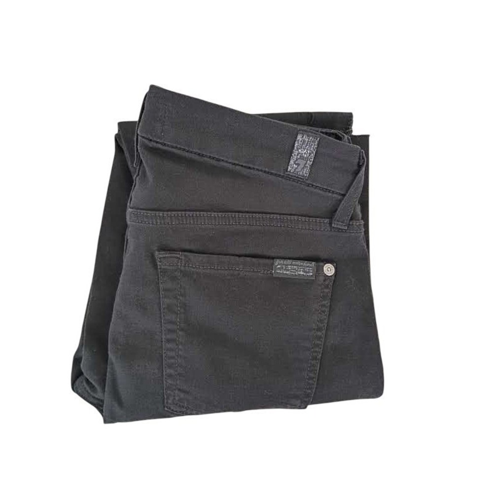 7 For All Mankind Blair NWOT Black Skinny Jeans Raw Hem Stretch Denim 28x28 $198 - Picture 9 of 9
